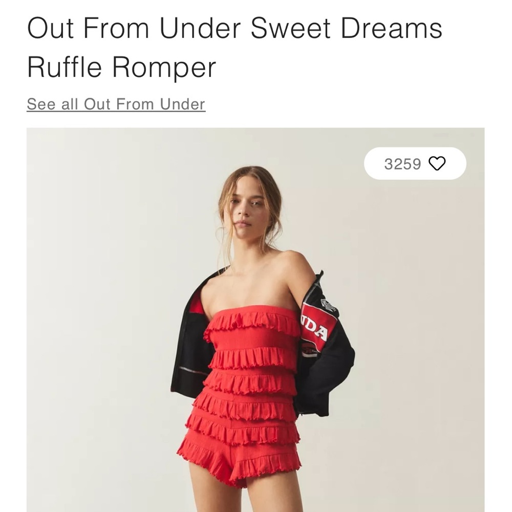 Urban Outffiters NWT Red Ruffle Romper